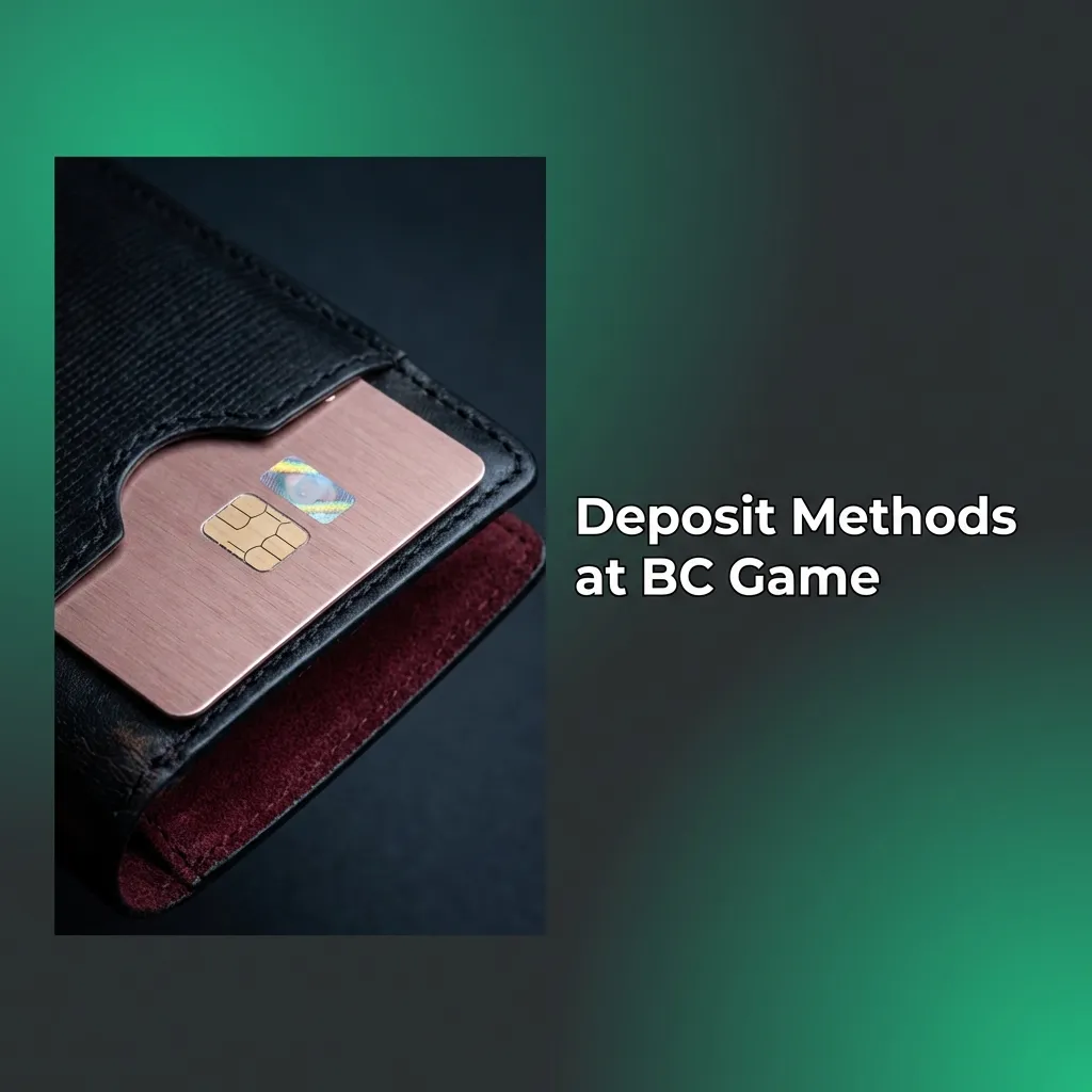 Illustration of BC Game India deposit screen showing UPI, card, e‑wallet, and crypto options with rupee amount field