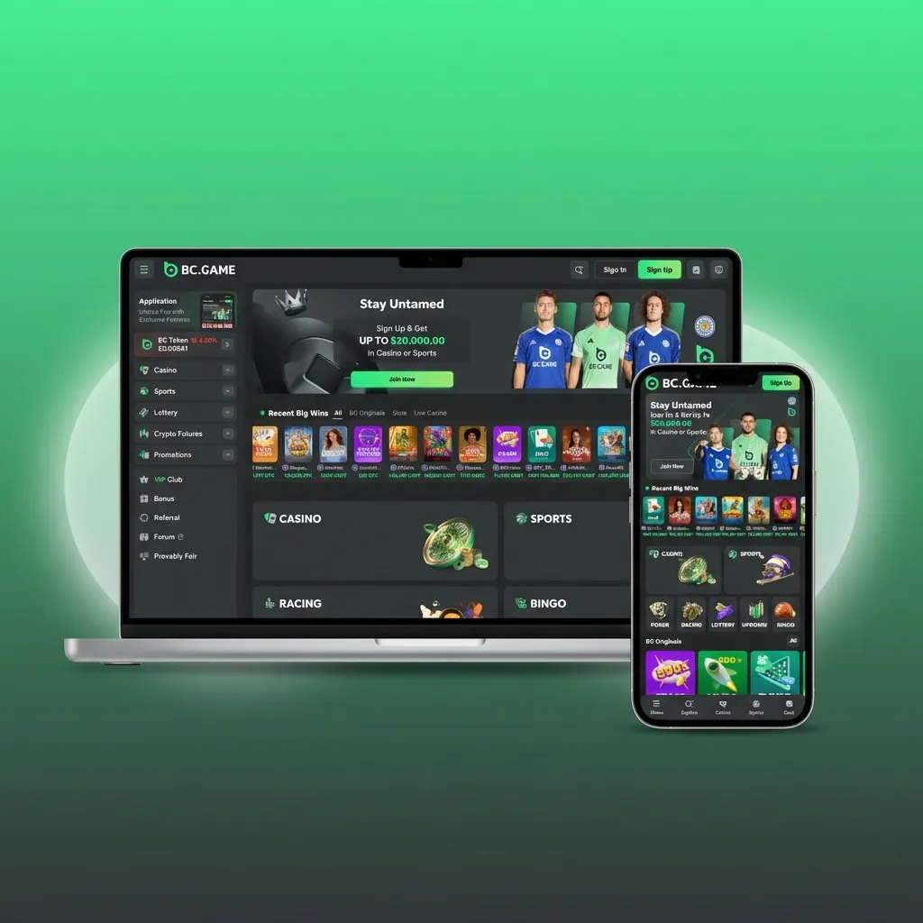 BC Game India interface showing sports tabs, betting odds panel, and right-side profile menu for account and payments