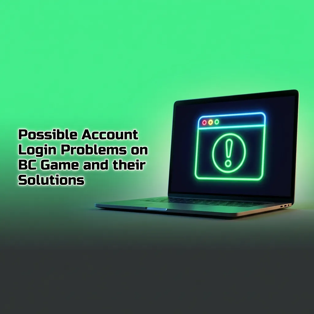 Infographic listing common BC Game login problems with brief troubleshooting tips in a two-column table