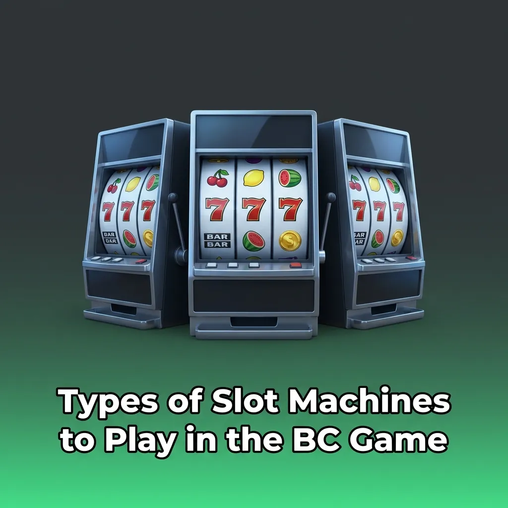 Colorful BC Game casino interface showing various slot machine types and crash games on a digital screen